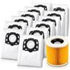 Awinker 12 Sacchetti Filtro In Vello Compatibili con Aspiratori Solidi Liquidi WD 2 e WD 3
