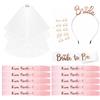 YAAVAAW Set di 15 accessori per addio al nubilato, fascia e velo per addio al nubilato, accessori per addio al nubilato, decorazioni per addio al nubilato, colore: bianco e rosa