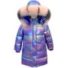 linboo Cappotto lungo Piumino Caldo Giacca Bambino Inverno Spessa Giacca con Cappuccio Pelliccia Trapuntata Parka Luminoso, viola., 13-14 Anni