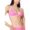 Goldenpoint Donna Costume da Bagno Bubble Gum - Parte Alta del Bikini - Triangolo Fisso con Imbottiture Removibili e Spalline Regolabili in Microfibra Tinta Unita Taglia 3B Colore Rosa e Bianco