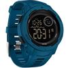 findtime Orologio da polso da uomo con funzione cronometro, cronografo, allarme, doppio fuso orario, formato 12/24 ore, blu, Sportivo, Moderno