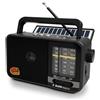 BliMySwe Radio Portatile con Pannello Solare e Batteria 1200mAh, Ricevitore AM/FM/SW con Altoparlante 8W/TWS/USB/TF, Radio Bluetooth Ricaricabile per Camping, Emergenza e Esterno (grigio)