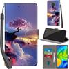 PHINIENLAND Cover per Xiaomi Redmi 10X 4G / Note 9 Case PU Pelle Custodia [Kickstand] [Chiusura magnetica] [Slot per Schede], Portafoglio Flip Custodia per Redmi Note 9,Montagna