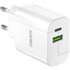 Zinooy Caricatore USB C 20W, Presa C Multiplo con Cavo da 2M, Caricatore Rapido USB A per iPhone 15/iPhone 15 Pro/iPhone 15 Pro Max/iPad Pro/iPad Mini, Samsung Galaxy S24 S23 S22 e Altro Ancora