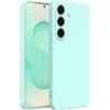 Captor Cover Custodia Colorata in Silicone Liquido per Samsung Galaxy S25 Plus, Alta Qualità con Bordo Rialzato per Schermo e Protezione Fotocamera Morbida Con Microfibra Interna (Verde Menta)