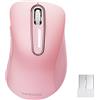 memzuoix Mouse Wireless 2.4GHz, Mouse Ottico Portatile 1400 DPI con Mini Ricevitore USB, 5 Tasti e Funzionamento a Batterie per Laptop, Desktop, MacBook - Rosa