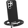 MyGadget Cover per Samsung Galaxy S25 Ultra - Custodia con Corda - Case con Cordino Opaca Antiurto | Bumper con Laccio | Tracolla - Practical Stylish - Nero