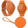 FOREVER Colorum CW-300 Arancia Smartwatch IP68 Impermeabile - Cardiofrequenzimetro Contapassi Monitor del Sonno Calorie - Lunga Durata Batteria - Orologio Sportivo Android/iOS Unisex Design Elegante