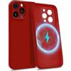 MyGadget Custodia per iPhone 14 Pro Max [ Quadrupla Protezione ] - Case in Silicone Rigido con Fodera in Microfibra - Cover Rosso