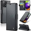 Rerzoiro Cover per Samsung Galaxy A52 Custodia Portafoglio [Blocco RFID] Premium Pelle PU Wallet Case Flip Libro con Porta Carte Slot Supporto Flip Case per Samsung Galaxy A52 (5G/4G)/A52s 5G, Nero
