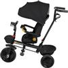 HUOLE Passeggino leggero e compatto da 0 mesi a 4 anni, capacità di carico massima di 25 kg, passeggino pieghevole, schienale reclinabile, 100 x 75 x 50 cm, nero