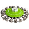 Bosch 1x Spazzola per smussatura PRO Stainless Steel heavy a filo intrecciato piccole, filetto M14 (per Metalli non ferrosi, Acciaio, Ø 115 mm, Professional Accessorio Smerigliatrice angolare piccola)