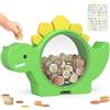 Summidate Salvadanaio di Dinosauro in Legno per Bambini Maschi, Carino Salvadanaio di Dinosauro in Legno per Bambini Piccoli, Barattolo Creativo per Risparmiare Monete, Regalo Personalizzato per