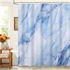 Kzzfqxb 90x183cm Tende da doccia con ganci in plastica, impermeabili occluse linee di marmo azzurro chiaro motivo astratto di flusso d'acqua per il Vasca, tessuto in poliestere per bagno