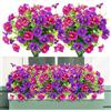 YSUVIN 4 Bouquets fiori finti, Gloire Matinale Realistici Fleurs Pétunia Bouquet Deco Piante Finte da Esterno Intérieur Soggiorno Casa Portico Giardino Balcone E Giardino(Rosa Viola)