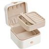 SONGMICS Scatola Portagioie da Viaggio, Piccolo Porta Gioielli, 2 Livelli, Portagioielli Portatile, per Accessori Grandi, 11,2 x 11,8 x 7,2 cm, Idea Regalo, Bianco Nuvola JBC185W03