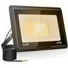 toobettp 50W Faretto LED da Esterno, Faro LED Esterno 5000LM 3000K Bianco Caldo Faretti IP66 Impermeabile per Giardino Garage Parcheggio Cortile