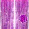 YAAVAAW 2 tende a frange in lamina con glitter, 1 x 2,5 m, colore: viola, per feste di compleanno, scuola, laurea, addio al nubilato