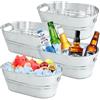 Sibosen 4 secchi zincati 4 galloni per bevande metallo feste Vasca birra con palette champagne cocktail raffreddamento vino bar