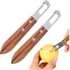 Lyreh 2pz Scorza di Limone, 14x2cm Acciaio Inox Legno Utensile Pelare Gli Agrumi Coltello Sbucciare Senza Sforzo Pratico Utensile per Pelare Pompelmo Lime Arancia Limone