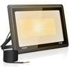 toobettp 200W Faretto LED da Esterno, Faro LED Esterno 20000LM 3000K Bianco Caldo Faretti IP66 Impermeabile per Giardino Garage Parcheggio Cortile
