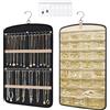 Aucuu Organizer per Gioielli da Appendere, Hanging Jewelry Organizer per Armadio, Storage Doppia Faccia per Gioielli, Porta Orecchini da Parete con 29 Tasche e 2 ganci a Forma di Onda