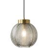 LFsem Lampada a Sospensione Vintage Sfere in Vetro con Venature Fogliari, Metallo Oro E27 Lampadario Sospeso da Soffitto per Camera da letto, Sala da pranzo, Loft e Ristoranti (Grigio, 20cm)