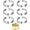 JRILUO Ø8cm Stampo Crostata Microforato in Acciaio Inox, 6 Pezzi Anelli di Torta, Stampo Pancake, Anello Tartellette, Utensili da Forno Antiruggine Riutilizzabili per Dolci e Pasticceria, Mousse, Mini Pizze