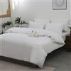 Vensan Completo 3 pezzi copripiumino lenzuolo con angoli e federa per letto singolo 100% cotone 200 fili bianco