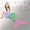 WERNNSAI Coperta a coda di sirena Glow in the Dark - Morbida coperta in pile di flanella, 110 x 40 cm, perfetta per Natale, regalo di compleanno, sacco a pelo per bambini