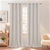 BellaHills Tende Oscuranti per Interni con Anelli 2 Pezzi 140L x 225A cm Tende Termiche per Soggiorno e Camera da Letto per Salotto Moderne Tenda Fonoassorbente, Bianco Avorio