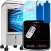 tectake® Condizionatore Portatile, Umidificatore Ambiente, Ventilatore, Raffrescatore d'Aria, Serbatoio Acqua con Indicatore, Pannello di Controllo Touch, Tre Livelli di Velocità - Bianco