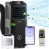 Klarstein Condizionatore Portatile, 4in1: Climatizzatore Portatile Casa, Aria Condizionata Portatile, Condizionatore Casa Aria Calda e Fredda, BTU 9000/2,6kW, Classe A, Night Mode, Smart App, Nero