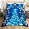 Homemissing Ragazza Albero di Natale Blu Tema di Natale Copripiumone Morbido Chic Inverno Fiocco di Neve Ragazza Camera da letto Della Ragazza Flash Bed Cover Set Copripiumino 230x220cm