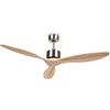 KLARSTEIN Santa Elena - Ventilatore a Soffitto, Diametro: 52" (132 cm), 3 Pale di Legno, Flusso d'Aria: 9.060 m³/h, Timer, 3 Velocità, Silenzioso: max. 45 dB, Legno Chiaro
