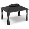 blumfeldt Gazebo 3x4m, Gazebo Esterno Resistente con Zanzariera, Tetto in Acciaio Zincato, Struttura in Alluminio, Protezione UV, Facile Montaggio, Gazebo da Giardino