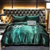 Homemissing Hotel Verde Copripiumino Seta Come Raso Biancheria Da Letto Set Estate Reversibile Consolatore Copertura Luna di Miele Sexy Lusso Morbido Spazzolato Biancheria Da Letto & Biancheria
