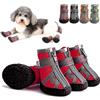 Zunea Stivali per Cani di Piccola Taglia in Rete Traspirante Protezione per Zampe Cani con Cerniera Scarpe Antiscivolo Regolabili Riflettenti Cuccioli Chihuahua Stivaletti con Suola Robusta Rosso 5#