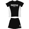 Juventus Pigiama Homewear Ragazzo Jersey Prodotto Ufficiale Cotone Leggero Pigiama Serafino Manica Corte e Pantalone Corto in Diversi Colori Colori (Nero 1409, l)