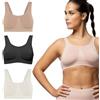 POMPEA Brassiere Comfort Size Reggiseno in Microfibra, (Pacco da 3) Donna (Bianco-Nero-Skin, L)