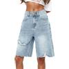 Gdqzzeaiix Pantaloncini Donna Estivi Jeans, Pantaloni Corti Jeans Donna, Pantaloncini Estivo in Denim Y2k Vintage Casual Baggy Jean Shorts Lavato Gamba Larga Oversize Jorts Short Jeans Pantaloncino