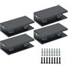 MOOCHE 4 Pezzi Supporto per Vetro - 5,4cm Morsetto Regolabile per Vetro con Gomito, Supporto per Piastre di Vetro per Vetri da 8-10mm di Spessore, Ideale per Mensole e Vetrine, Nero