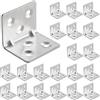 Gudalea 20 Pezzi Connettore Ad Angolo Con Bordatura, Staffe Metalliche Pesanti a 90 Gradi (30 x 30 x 30 x 3 mm) - Zincate Per Alta Capacità Di Carico - Ideali Per Connessioni In Legno