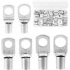QWORK® Set di 30 capicorda da 16/25/35 mm², Capicorda ad Anello in Rame Stagnato per Cavi Auto, con Occhiello M8 e M10