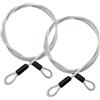 LIANCHEN 2 Pezzi 5 mm Cavo in Acciaio Intrecciato a Doppio Anello Sport Flessibile Cavo di Sicurezza in Acciaio con Rivestimento per Bicicletta, Casco Della, Bagagli, Lunghezza: 2 m (Argento 5mm)