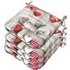 emmevi Set 4 Cuscini Sedia Cotone Con Lacci Lavabili Morbidi Universali Coprisedia Cucina Shabby Chic