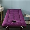Xisnuient Soft Lash Bed Topper con Foro Comodo Coprimaterasso con Quattro Cinturini Angolari E Fori for Il Viso Materasso Traspirante Tatami Spa Lettino da Massaggio Mattress con Foro (Viola,80x185cm)