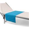 Morbidissimi Telo Multiuso in Spugna 100% Cotone, 40x100 cm con Tasche Portaoggetti, Telo per Sdraio, Asciugamano per Palestra, Mare, Piscina, Viaggi, Campeggio, Asciugatura Rapida, Leggero e Compatto, Turchese