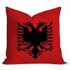 Higoss Federa per cuscino lombare con bandiera dell'Albania, 40 x 40 cm, quadrata in lino e cotone, con cerniera nascosta, per divano, camera da letto, casa