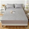 XHDZSW Coprimaterasso Impermeabile Lenzuolo con Angoli, Coprimaterasso Trapuntato, Lenzuolo con Angoli Trapuntati in Microfibra, per Letto King Materasso (Grigio Chiaro,90x200cm)